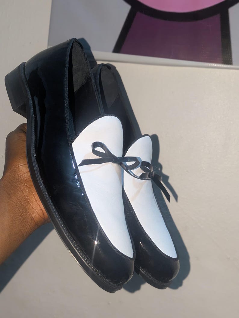 mens custom tuxedo shoe handcrafted patent leather