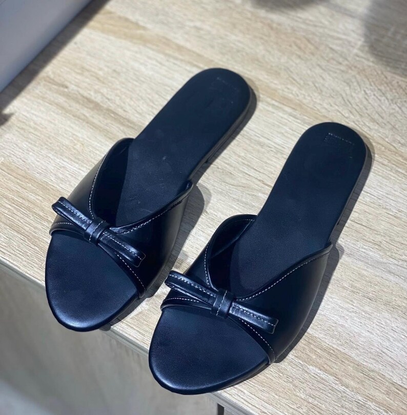 handmade comfort slide sandal black