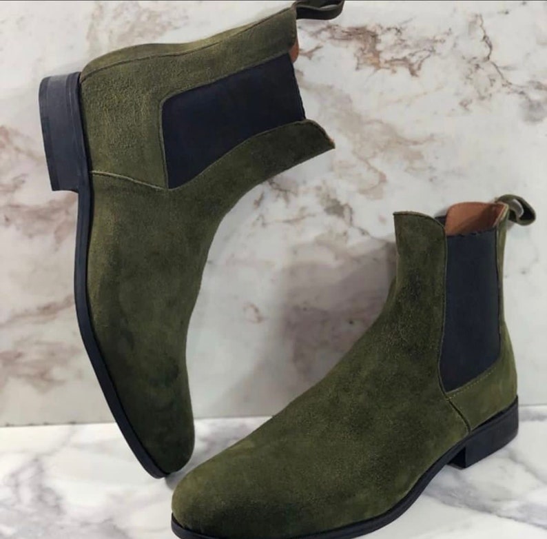 men casual chelsea boots leather sole