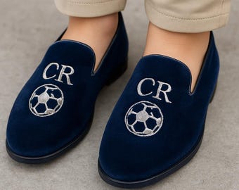 Zapatos personalizados para niño, mocasines de ante bordados, zapatos con nombre personalizado, zapatos de vestir para niño pequeño, zapatos de fiesta personalizados, calzado hecho a mano para niño