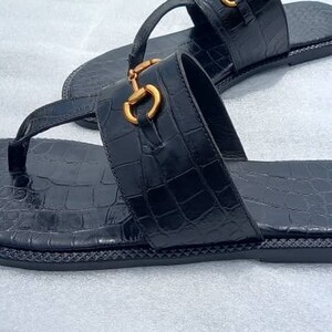 custom Arabian slipper gold buckle