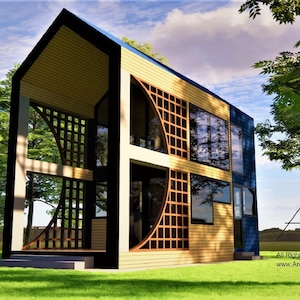 Tiny House Plans, 12’ x 26’, 276 SF, 1 Bed, Tiny House, Cabin Plans, Cottage Plan, A Frame House, House Plans, Prefab House, Tiny Home,