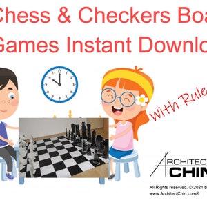 Chess Printable Board Game, Checkers Printable Game, Chess Game, Printable Chess Game, Family Game, Kids Board Game