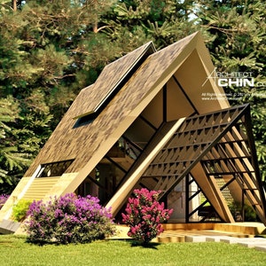 A Frame House, 24’ x 32’, 1,152 SF, 3 Beds, Tiny House Plans, Cabin Plans, Tiny House, Cottage Plan, Office Plan, Shed Plan, DIY House Plan