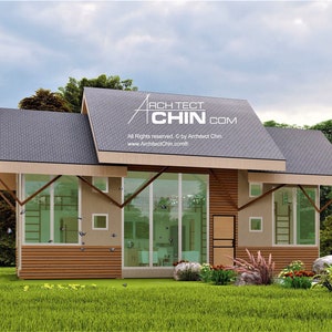 Modern Cottage Plan,  12’ x 40’, 816SF, 2 Bed, 2 Bath, 3 Loft, DIY House, Tiny Home, Granny Flat, Cabin Blueprint, Cabin Plan, Small Cottage
