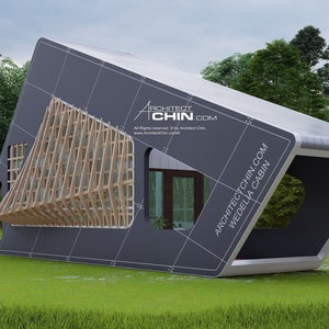 Container Cabin Plan, 8&#39; x 20&#39;, 284 SF, 2 Loft Beds, Cabin Plan, Office Plan, Shed Plan, DIY House Plan, Tiny House Plans, Cottage Plan