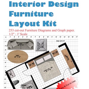 Interior Design Furniture Layout Kit / Room Furniture Layout / Modern Interior Design / House Plan, Modern House Plan, House Design Template image 1