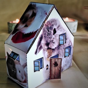 Weihnachtshase Druckbares Puppenhaus, Weihnachtshase Papierhaus, druckbares Haus, einfaches Puppenhaus, druckbares Spielzeughaus, Weihnachtsgeschenk,