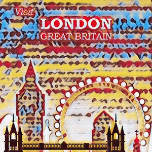 London Poster Printable, PNG, JPG Collage, Europe London, Europe Clip Art, Digital, Printable, Vintage London Poster, Visit London Poster