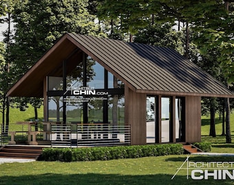 Tiny House Plans, 16’ x 32’, 512 SF, 1 Bed, Tiny House, Cabin Plans, Cottage Plan, A Frame House, House Plans, Prefab House, Tiny Home,