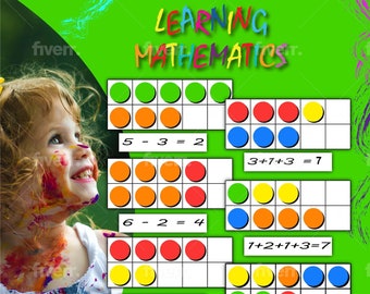 Learning Mathematics, Math Color Discs, Math Games for Kids, Addition & Subtraction, Math Game, 24 Pieces, Age 6+, Grade 1+, Homeschool Math