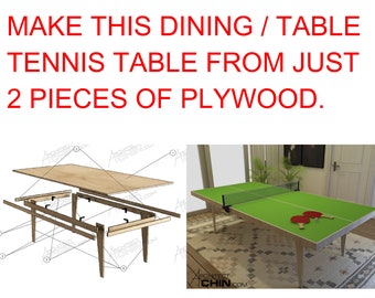 Compensato Ping Pong / tavolo da pranzo, Progetti di mobili, Piani tavolo da ping pong, Design di mobili in compensato, Piani di mobili moderni, Compensato
