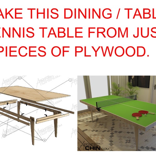 Plywood Ping Pong / Dining Table Furniture Blueprints Ping Etsy