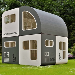 Mobile Home, Caravan, Cottage Plan, 12&#39; x 16&#39;x 16’ H, 288 SF, Living/Dining, Full Bath, Kitchen, Loft Bed, Sofa Bed, Cabin Plan, Tiny House