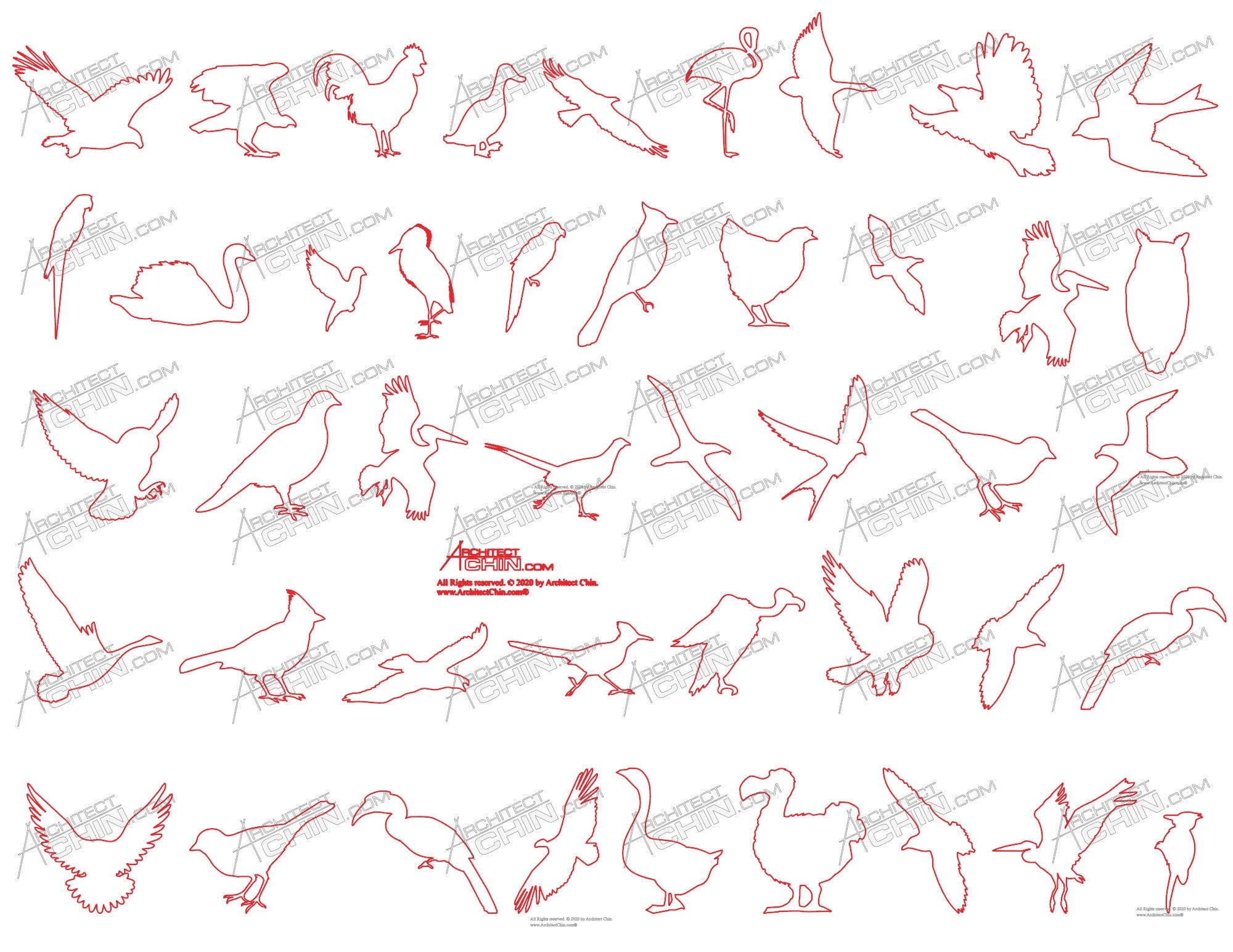 Bird Transparent Silhouette, Printable, Digital Download, Bird Clip Art ...