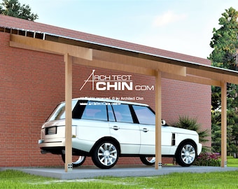 Pergola, Car Porch, 8’ W x 16’ L x 8’6”H, Cabana Plan, Gazebo Plan, Shed, Shelter, Green House Plan, Covered Porch, Hut, Shelter, Tool Shed