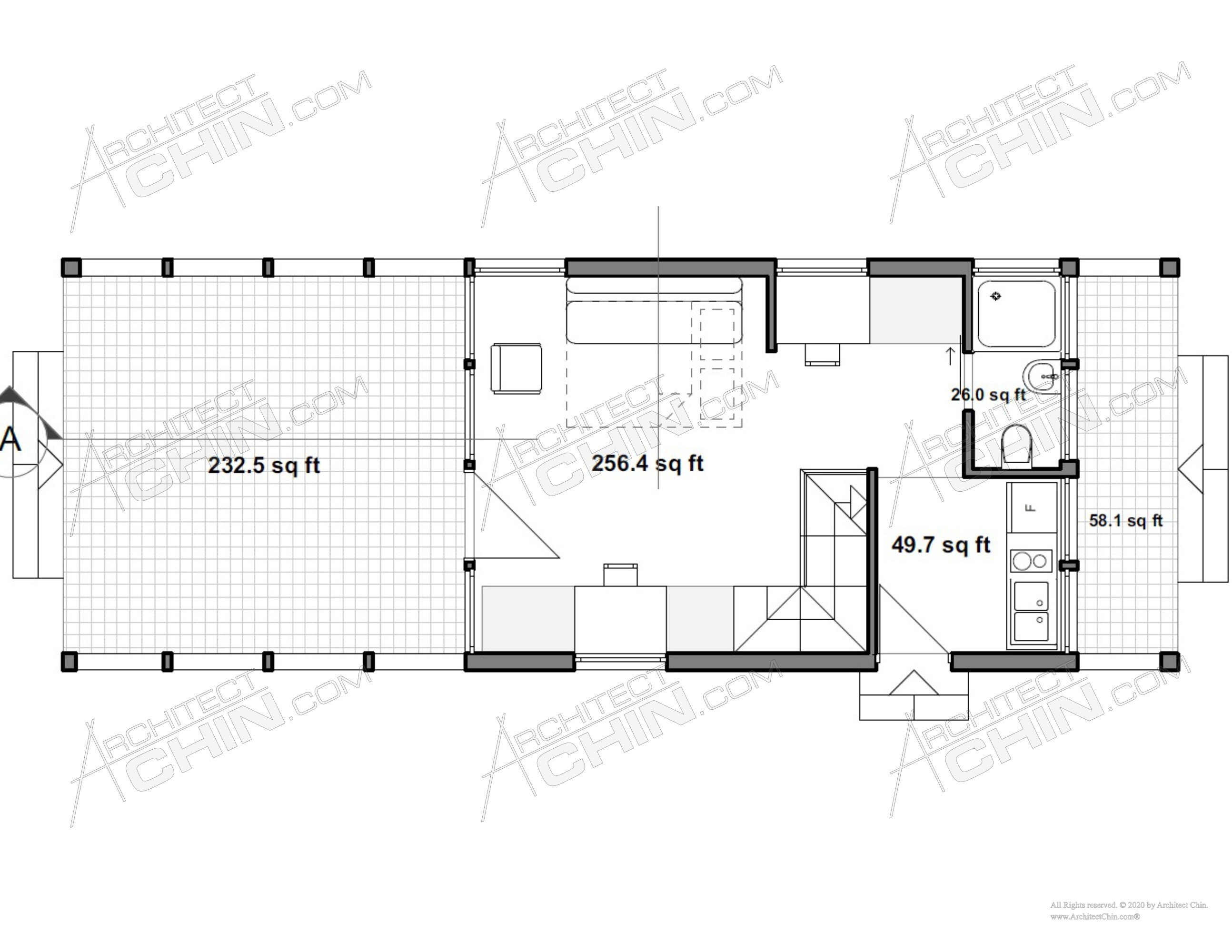 Tiny House Plans 16 x 32 512 SF 1 Bed Tiny House Cabin | Etsy