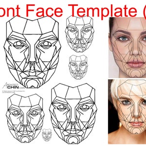 Female Face Template, Female Face Ratio, Female Face Grid, Front Face Template, Female Face Sketch, Golden Ratio Grid, Fibonacci Grid