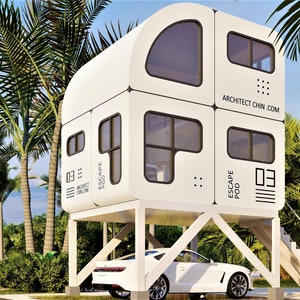 Mobile Home, Caravan, Cottage Plan, 12&#39; x 16&#39;x 16’ H, 288 SF, Living, Bath, Kitchen, Cabin Plan, Tiny House, Office Plan, DIY House Plan