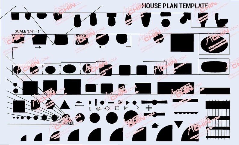 Interior Design Furniture Layout Kit, Room Furniture Layout, 3 Templates, Interior Design, House ...