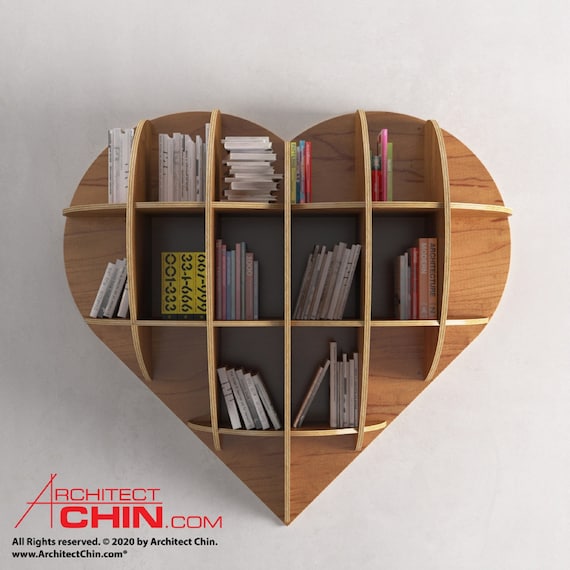 Plywood Heart Shape Shelf Plan, Furniture Blueprints, Shelf Plans, Plywood Furniture Design, Modern Furniture Plans, Modern Plywood shelf