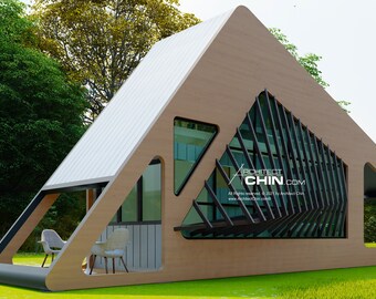 Modern A-Frame Cabin Plan, 2 Loft Beds (Digital Download)