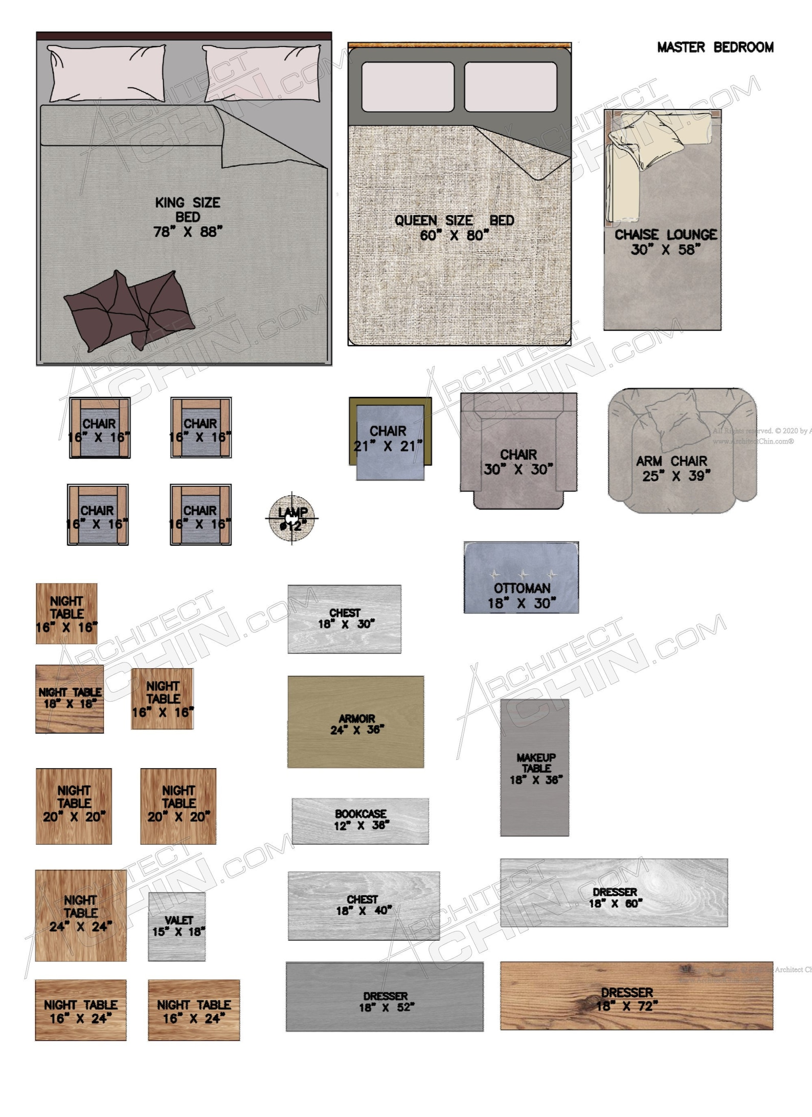 Interior Design Furniture Layout Kit / Room Furniture Layout / Modern