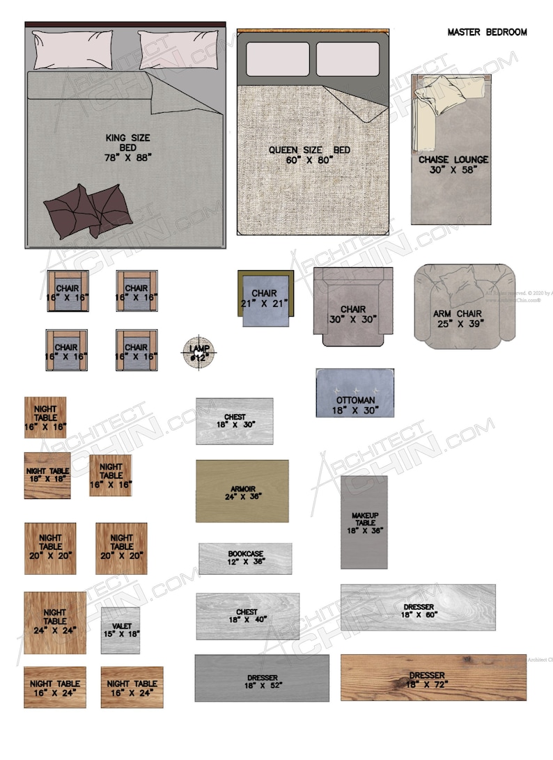 Interior Design Furniture Layout Kit / Room Furniture Layout / Modern Interior Design / House Plan, Modern House Plan, House Design Template image 6