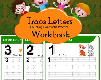 Tracing and Handwriting Workbooks for Children. Tracing Numbers 1-10 for Kindergarten.  For Preschoolers & Kindergarten Kids Ages 3-5!