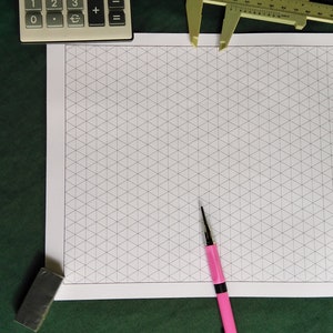 Isometric Grid Printable Template, Isometric Printable Grid, Drawing ...