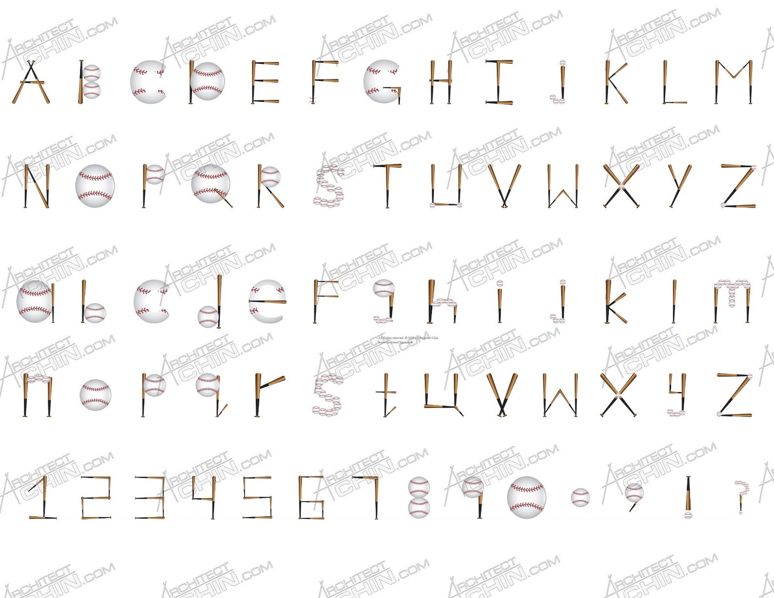 Baseball Font, Baseball Letters Alphabet, Sports Font, Sports Letters ...