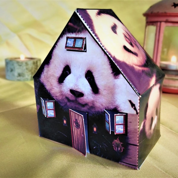DIY Doll House, Origami, Toy House, Panda Doll House, Panda Paper House, Printable House, Easy Doll House, Toy House, Origami House, Panda