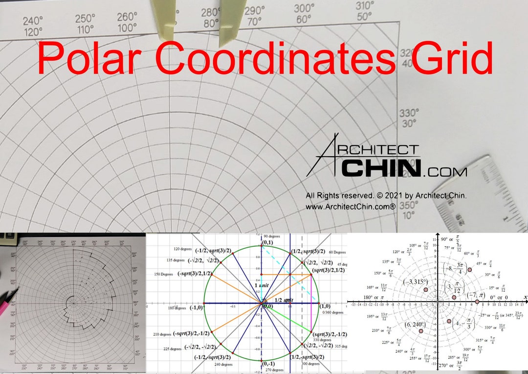 Polar Coordinates Grid Printable Circle Printable (Download Now) Etsy