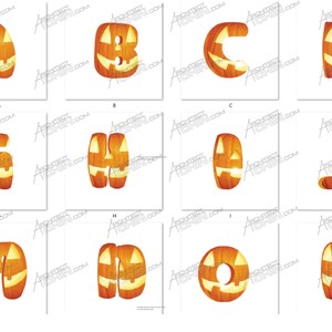 Fuente de Halloween / Alfabeto de letras de Halloween / Descarga digital / Arte digital imprimible / Clip Art / Fuente de calabaza / TTF / Halloween / Calabaza