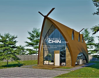 A-Frame House Plan, 1152 SF, Modern Cabin Design (Digital Download)