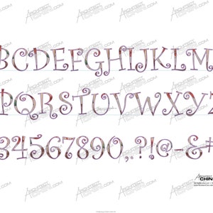 Cursive Font / Curly Letters Alphabet | Digital Download | Printable ...