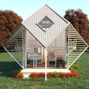 DIY House, 16’ x 44’, 768 SF, 2 Beds, 2 Baths,  Cabin Plans, Tiny House, DIY House Plan, Office Plan, Shed Plan, Cottage Plan, , Tiny Home,