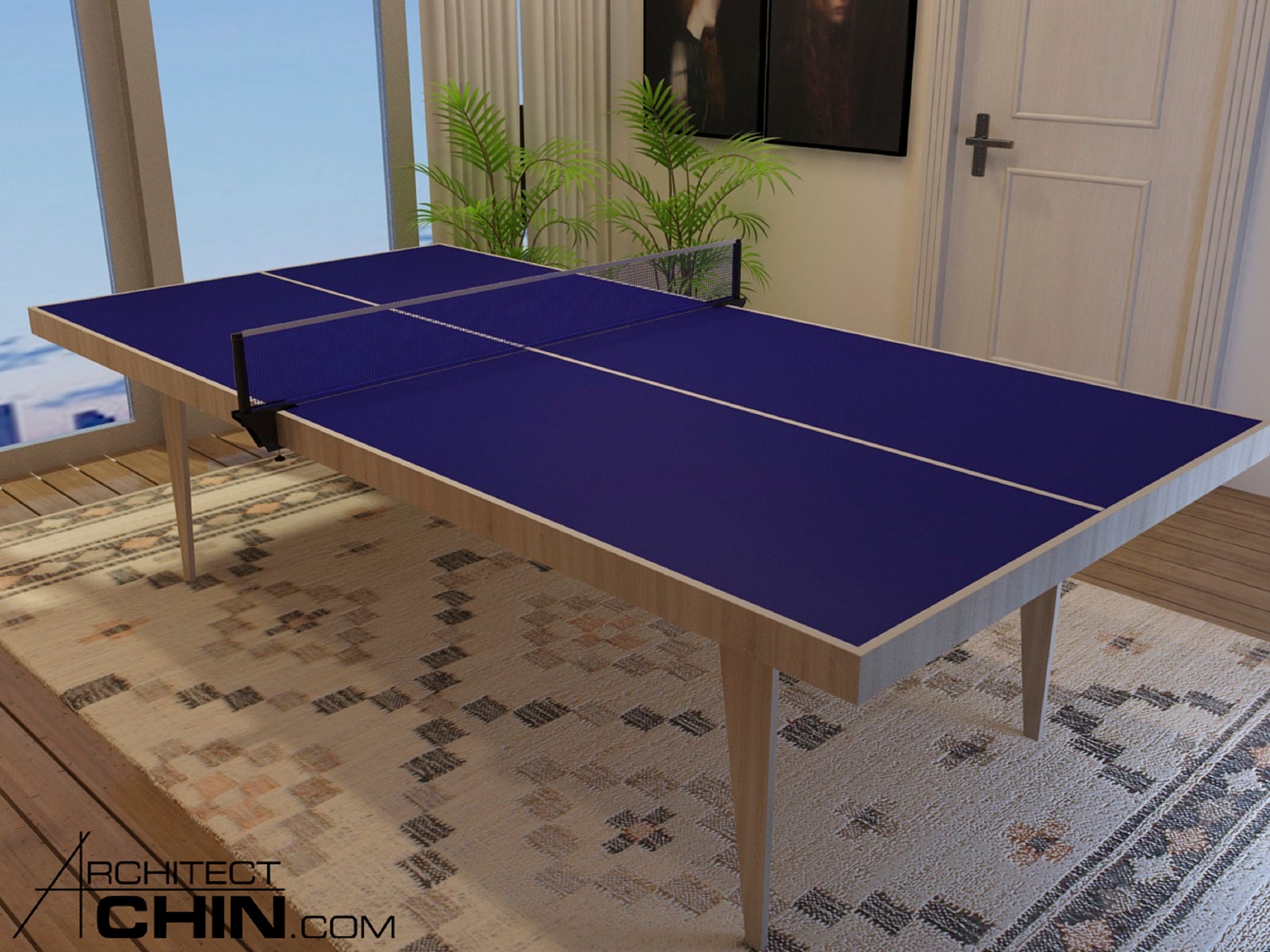 Plywood Ping Pong / Dining Table, Furniture Blueprints, Ping Pong Table Plans, Plywood Furniture