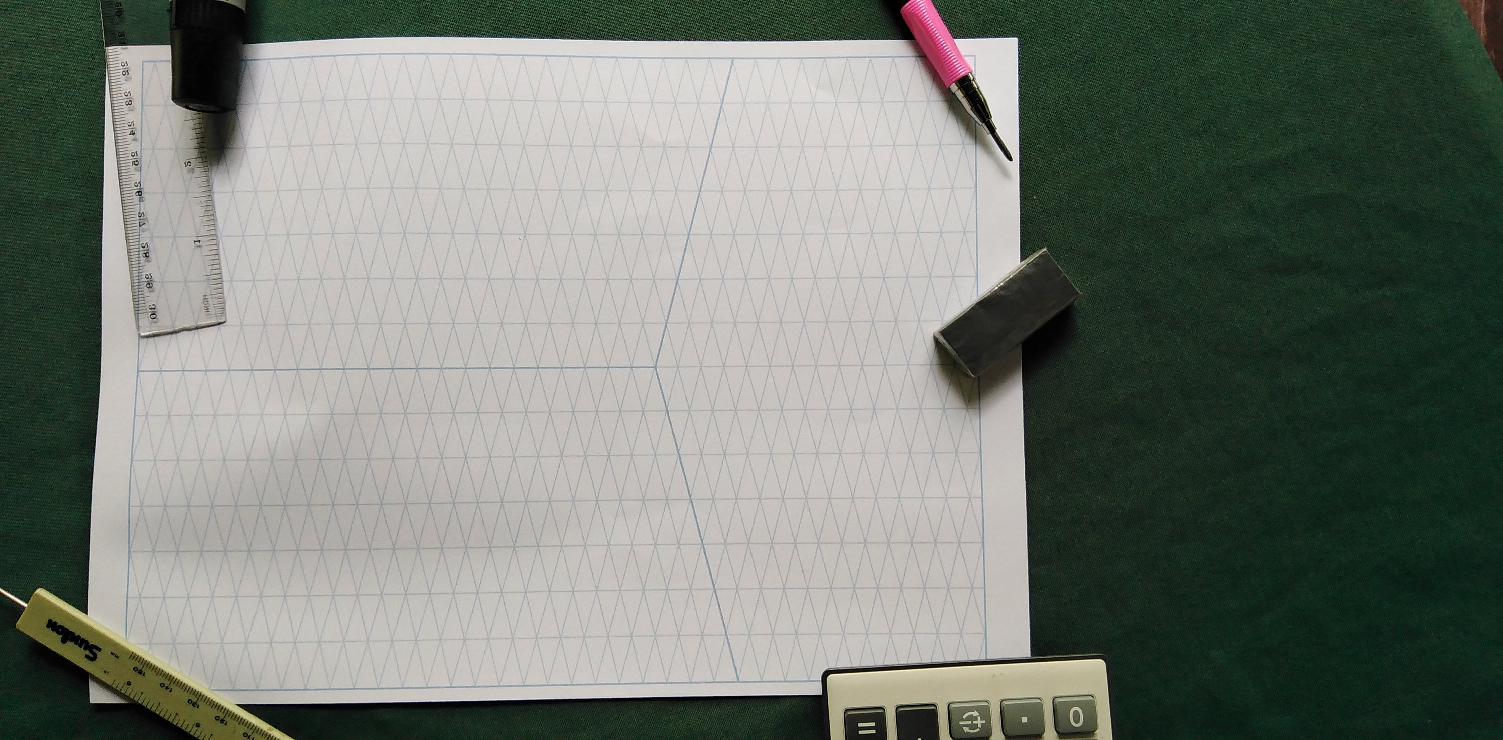 3D Sketch Perspective Grid Printable, Printable Grid, Drawing Grid ...