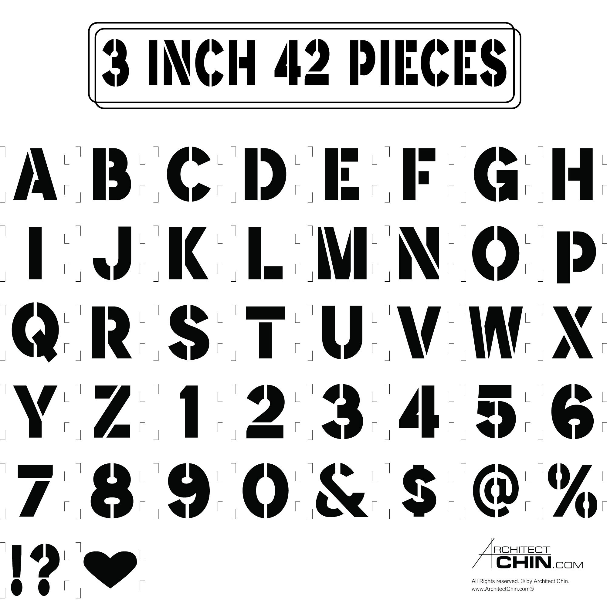  42Pcs Letter Stencils Symbol Numbers Craft Stencils, Alphabet  Stencils 1 inch, Alphabet Templates Interlocking Stencil Kit for Painting  on Wood, Wall, Fabric, Rock, Chalkboard, Sign, DIY Art Projects : Arts