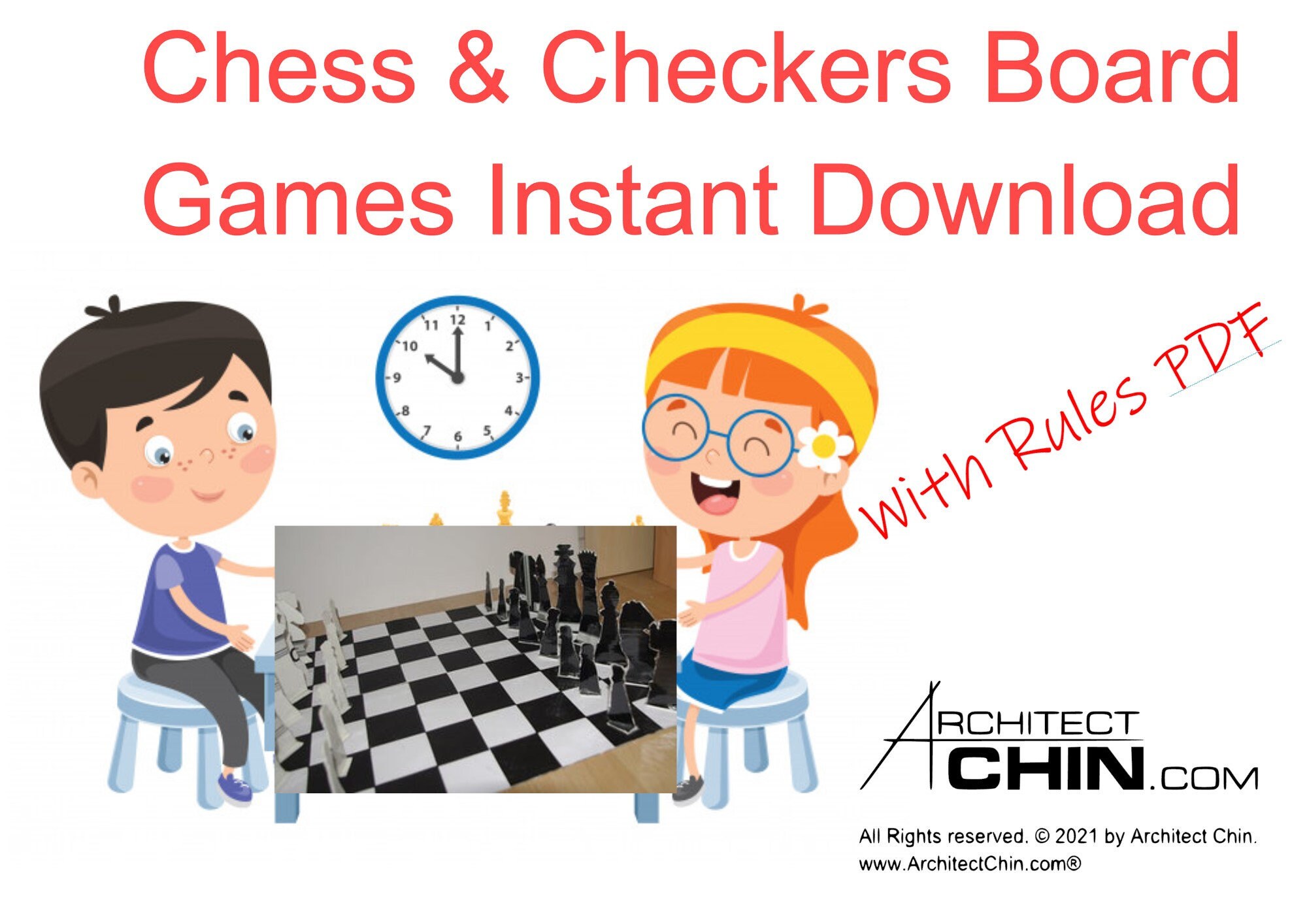 Chess Printable Board Game, Checkers Printable Game, Chess Game ...