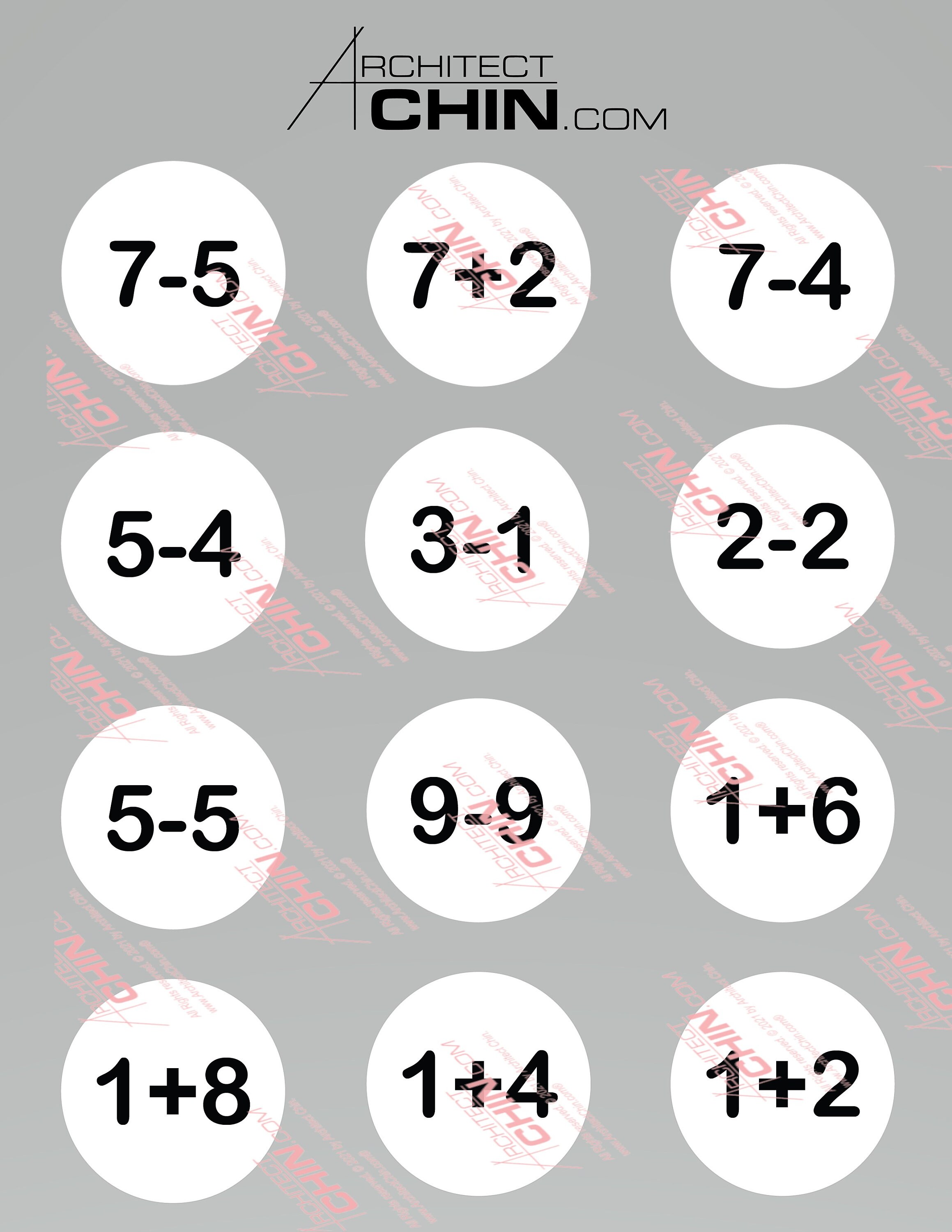 Number. Disk Math Problems Math Disc Game, Add & Subtract Learning (digital Download) - Etsy