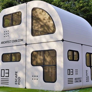 Mobile Home, Caravan, Cottage Plan, 12&#39; x 16&#39;x 16’ H, 288 SF, Living/Dining, Full Bath, Kitchen, Loft Bed, Sofa Bed, Cabin Plan, Tiny House