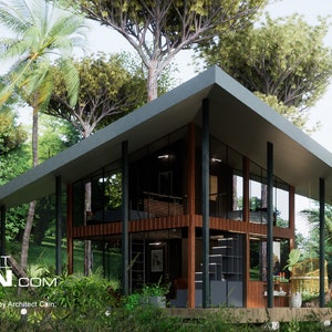 Cottage Plan, 24' x 24', 448 SF, 2 Loft Beds, Cabin Plan, Tiny House, Office Plan, Shed Plan, DIY House Plan, A Frame House, Tiny House Plan