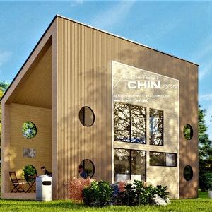 Cottage Plan, 16&#39; x 32&#39;, 384 SF, 2 Levels, Loft Bed, Office Plan, Shed Plan, DIY House Plan, A Frame House, Tiny House Plans, Cabin Plan