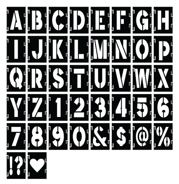 42 Pcs Letter Stencils Symbol Numbers Craft Stencils Alphabet Stencils 1  Inch