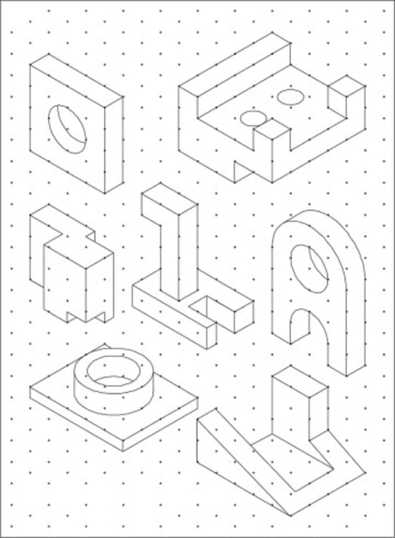 Dot Grid Printable Template, Dot Printable Grid, Drawing Grid