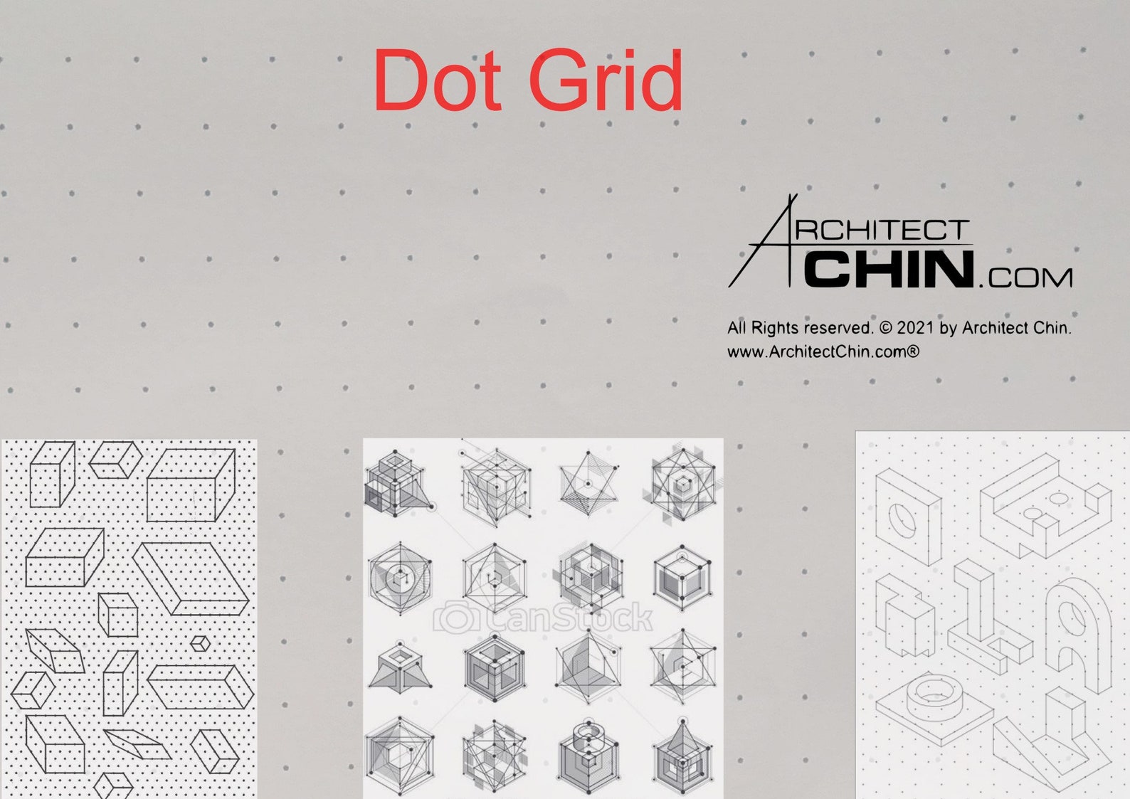 Dot Grid Printable Template, Dot Printable Grid, Drawing Grid