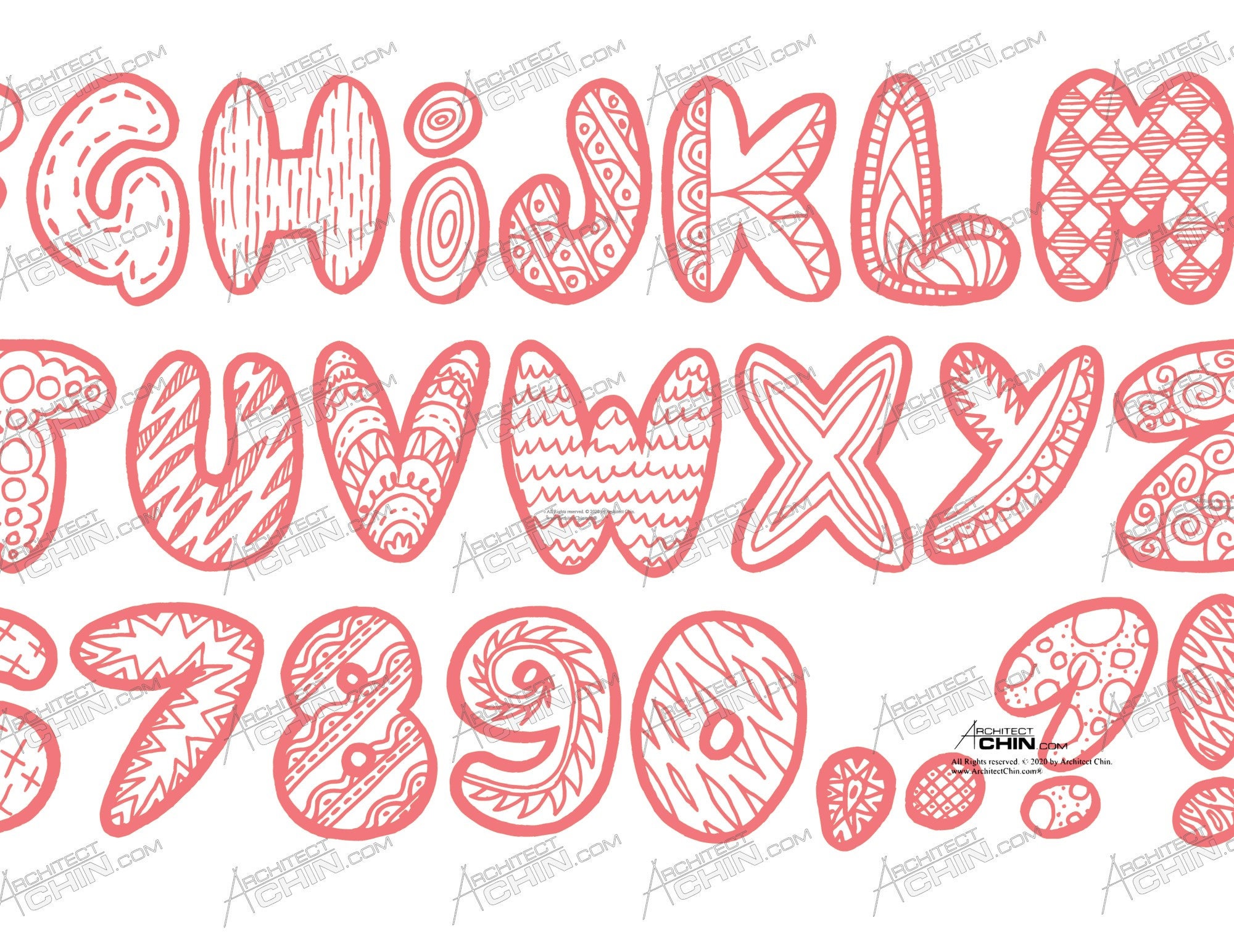 Hand Lettering Alphabet Fonts Doodle Lettering Bullet Journal Paper