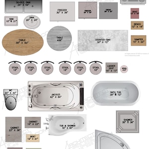 Interior Design Furniture Layout Kit / Room Furniture Layout / Modern Interior Design / House Plan, Modern House Plan, House Design Template image 4